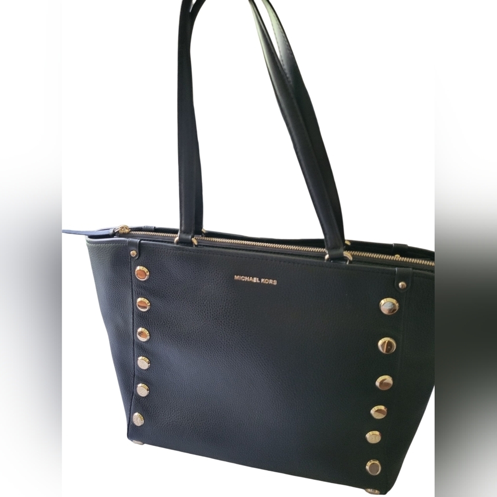 Michael Kors Black and Gold Studded Tote - Picture 3 of 9